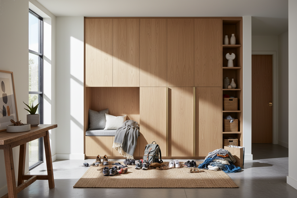 Your Messy Floor Needs Real Storage Furniture for Entryway Drop Zones