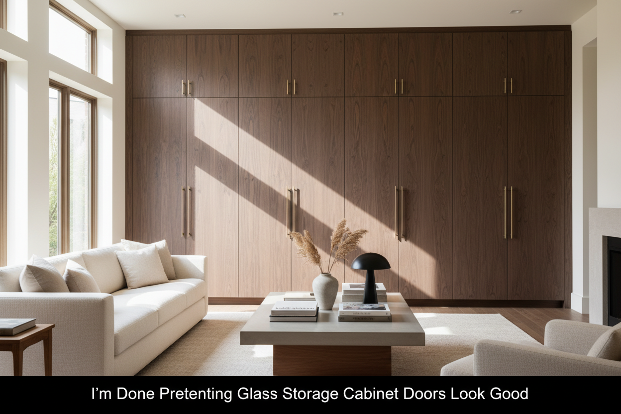 I'm Done Pretending Glass Storage Cabinet Doors Look Good