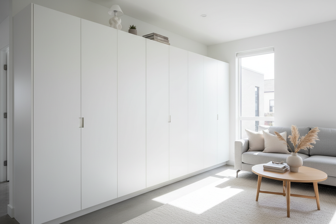 Your Gloomy Room Needs a White Storage Cabinet, Not More Lamps