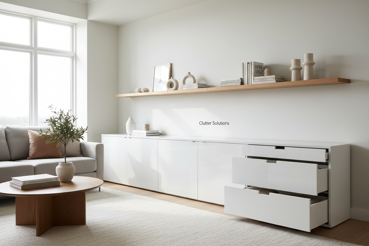 Stop Buying Tiny Baskets: You Need a Modern Living Room Storage Cabinet