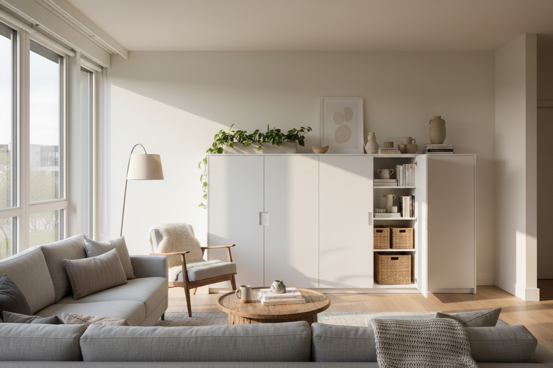 My Trick for Blank Walls: A 60 Inch Wide Storage Cabinet With Doors