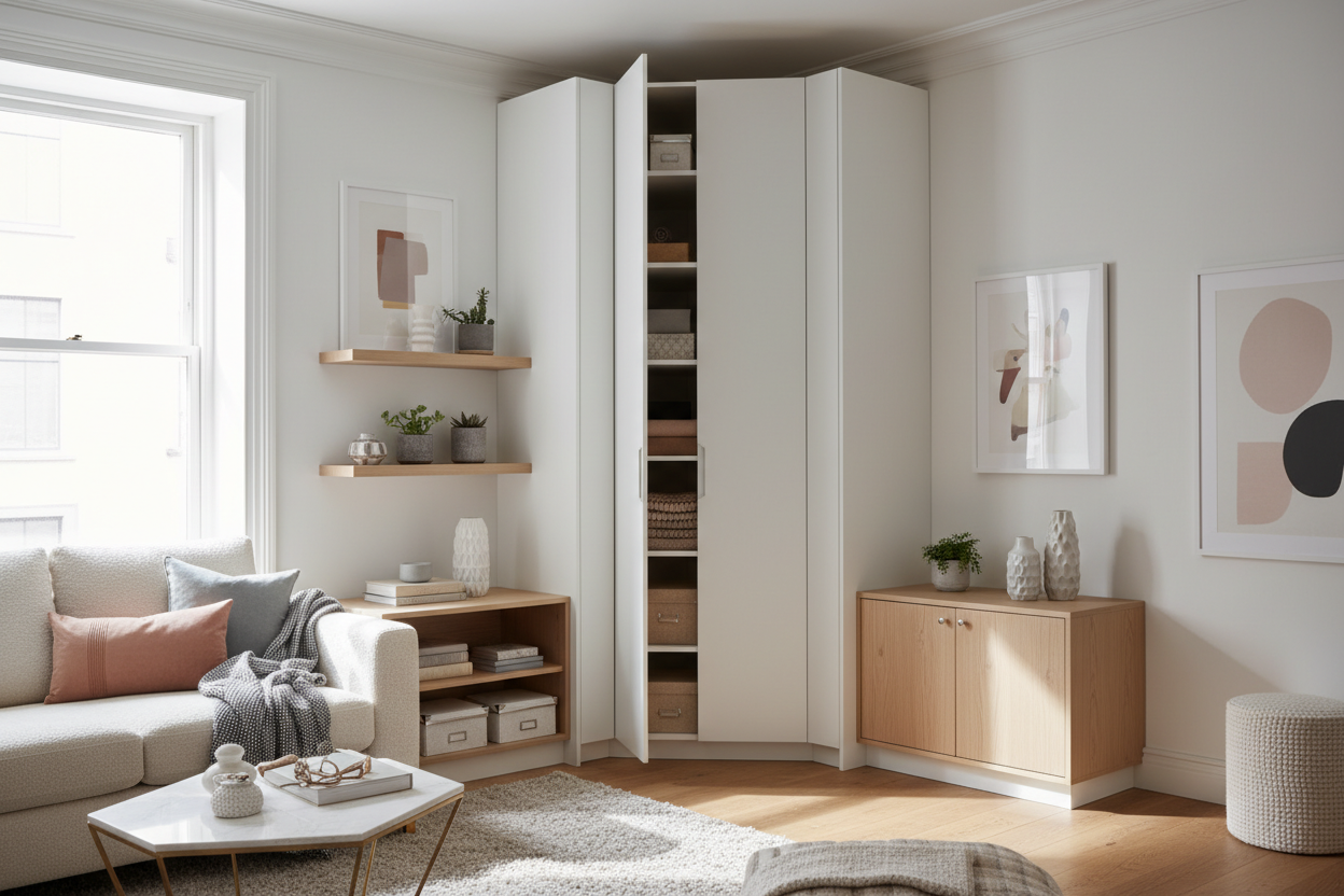 Why Every Awkward Corner Needs a Cupboard With Shelves and Doors