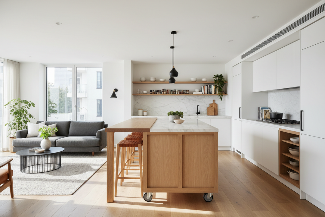 I Fixed My Awkward Floor Plan With a Kitchen Movable Island