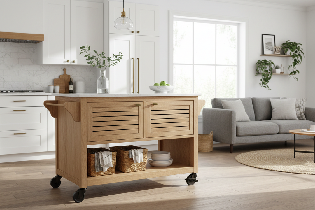Why Your Rolling Island Kitchen Actually Needs Closed Cabinets