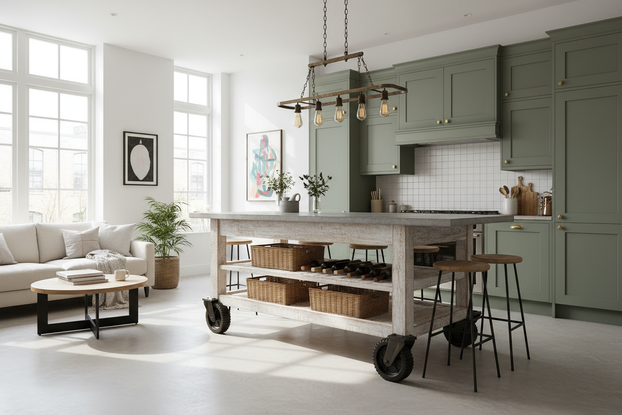 I Bailed on Custom Built-Ins for a Large Kitchen Island on Wheels
