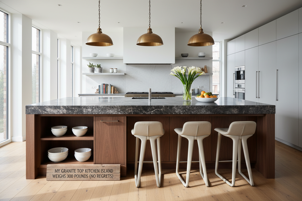 My Granite Top Kitchen Island Weighs 300 Pounds (No Regrets)