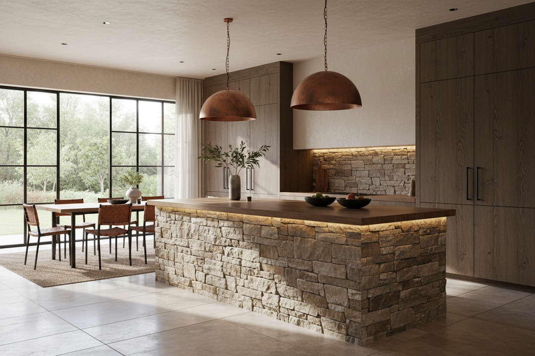How to Keep Your Kitchen Island With Rock From Looking Cheesy