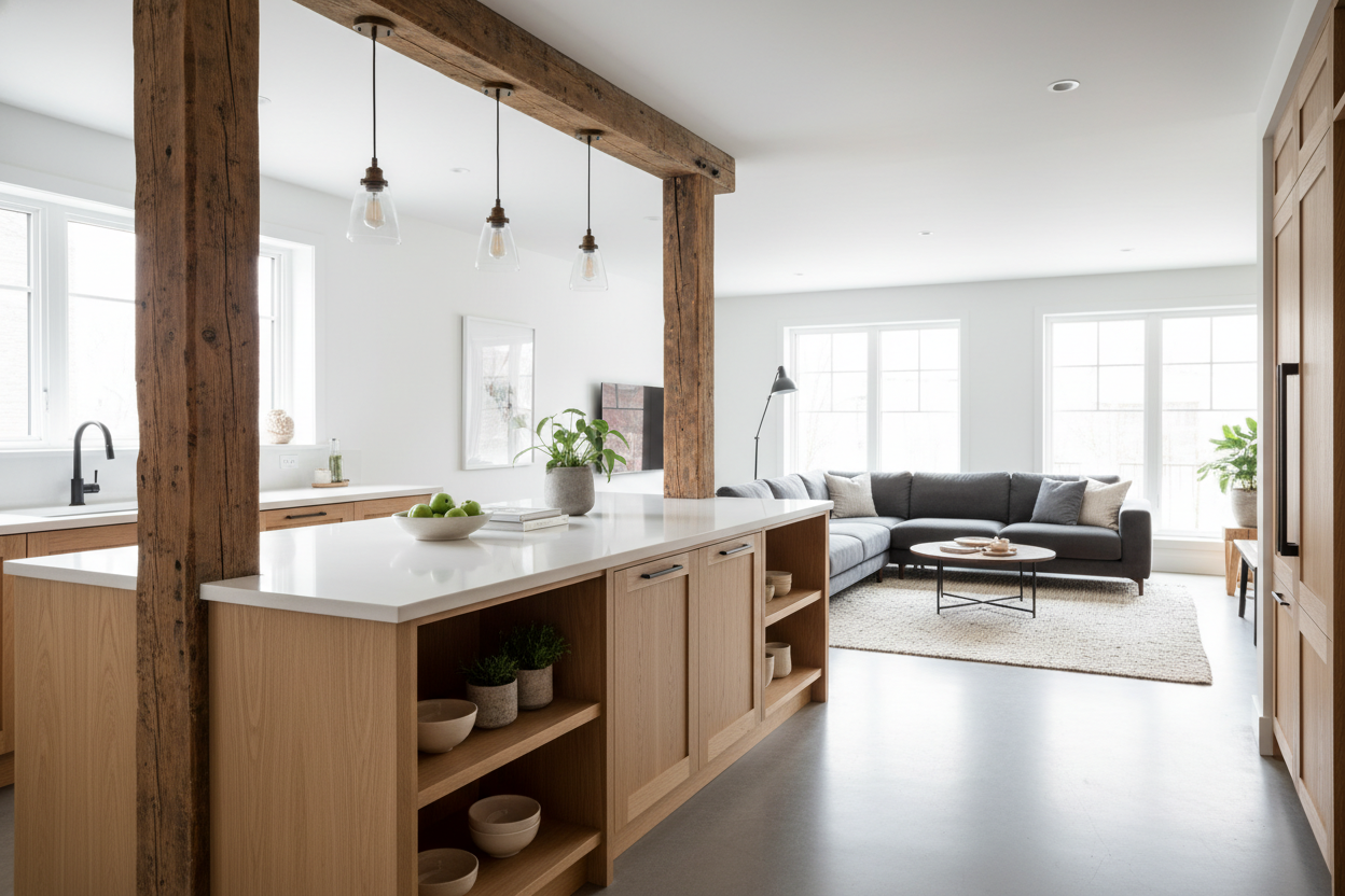 My Awkward Load Bearing Wall Kitchen Island With Support Beams