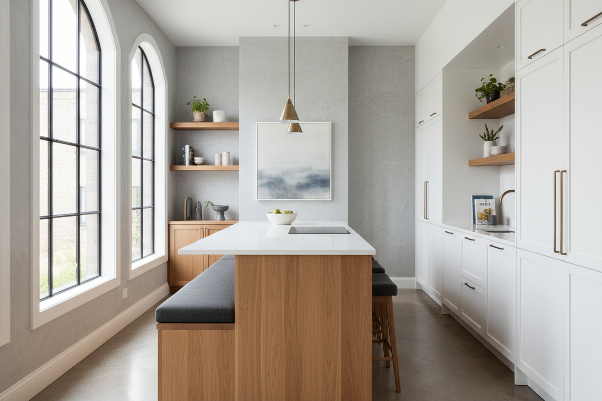My Kitchen Island Built Into Wall Setup Saved My Narrow Layout