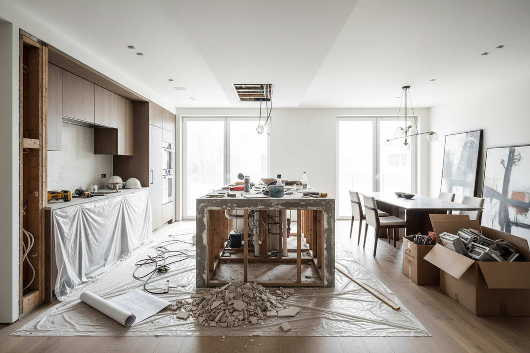 The Messy Reality When You Turn Kitchen Wall Into Island