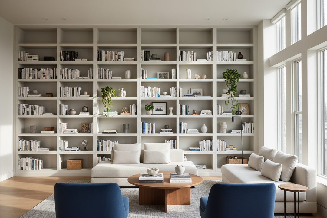 Do Floor-to-Ceiling Wall Bookcases Actually Shrink a Room?