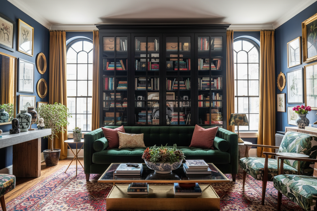 Why I Hid My Mess Inside a Black Bookcase With Door