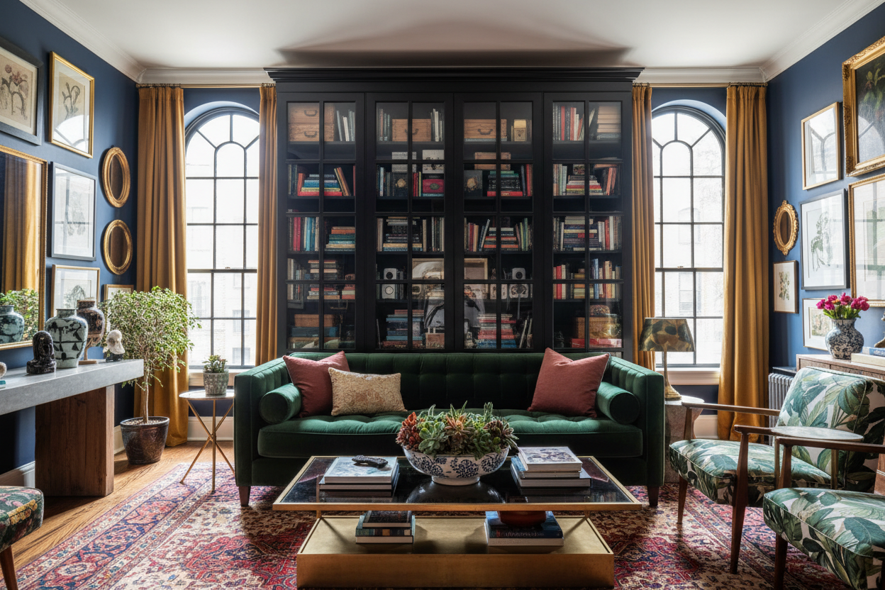 Why I Hid My Mess Inside a Black Bookcase With Door