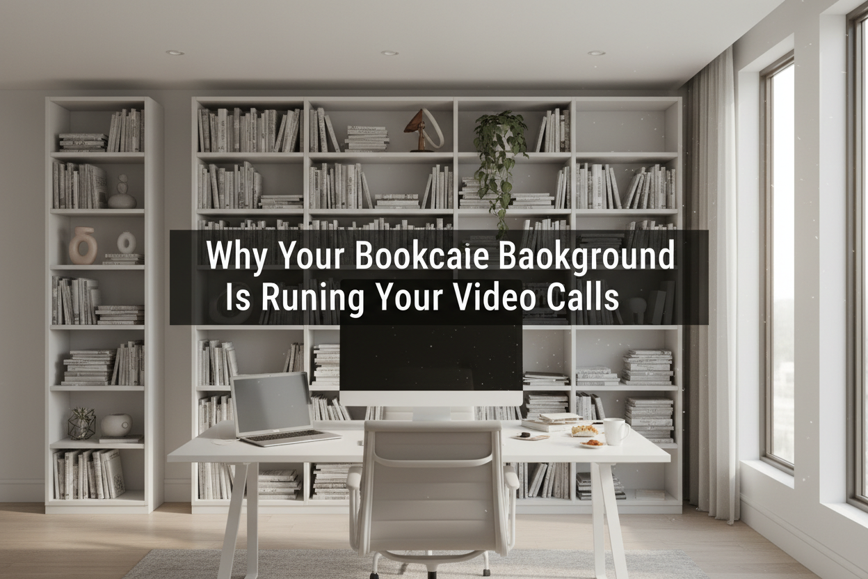 Why Your Bookcase Background Is Ruining Your Video Calls