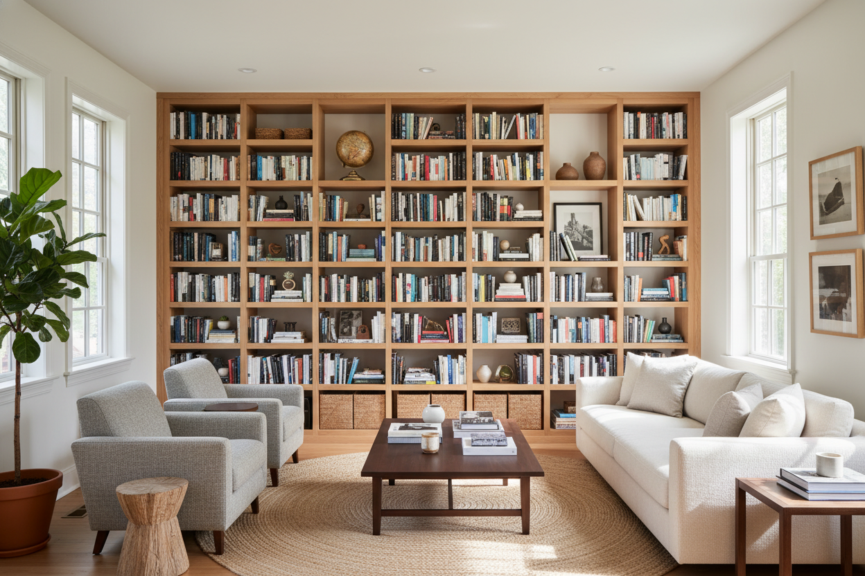 Why I Turned My Awkward Flex Room Into a Wall of Bookshelves