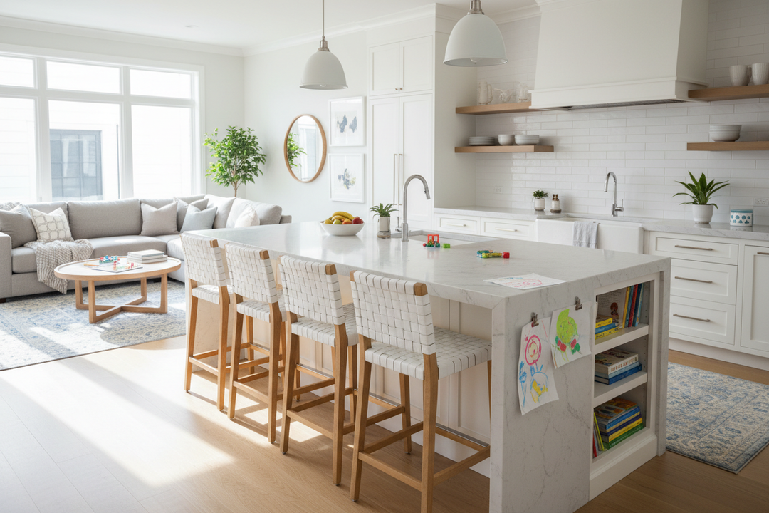 My Kitchen Island With Seating (White) Survived My Kids