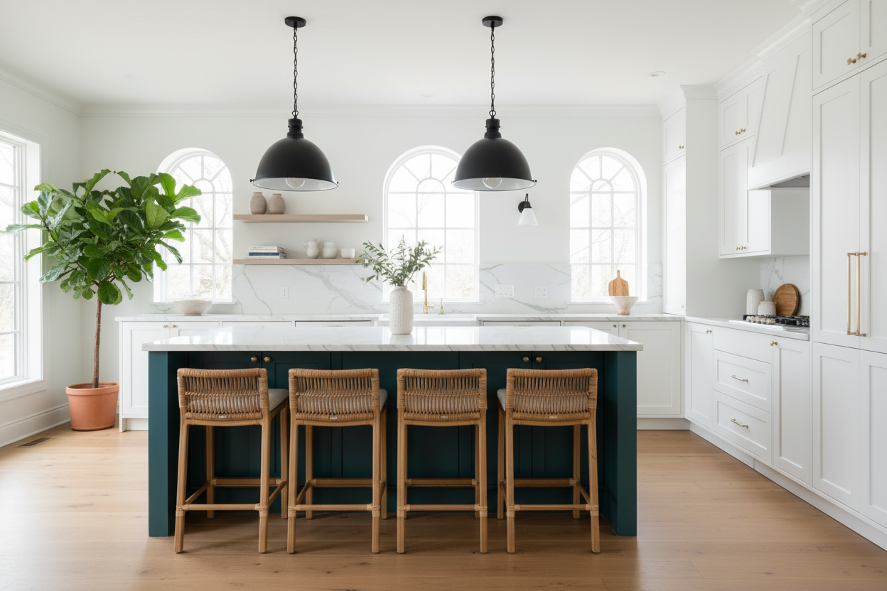 I Risked a Bold Kitchen Island Color With White Cabinets