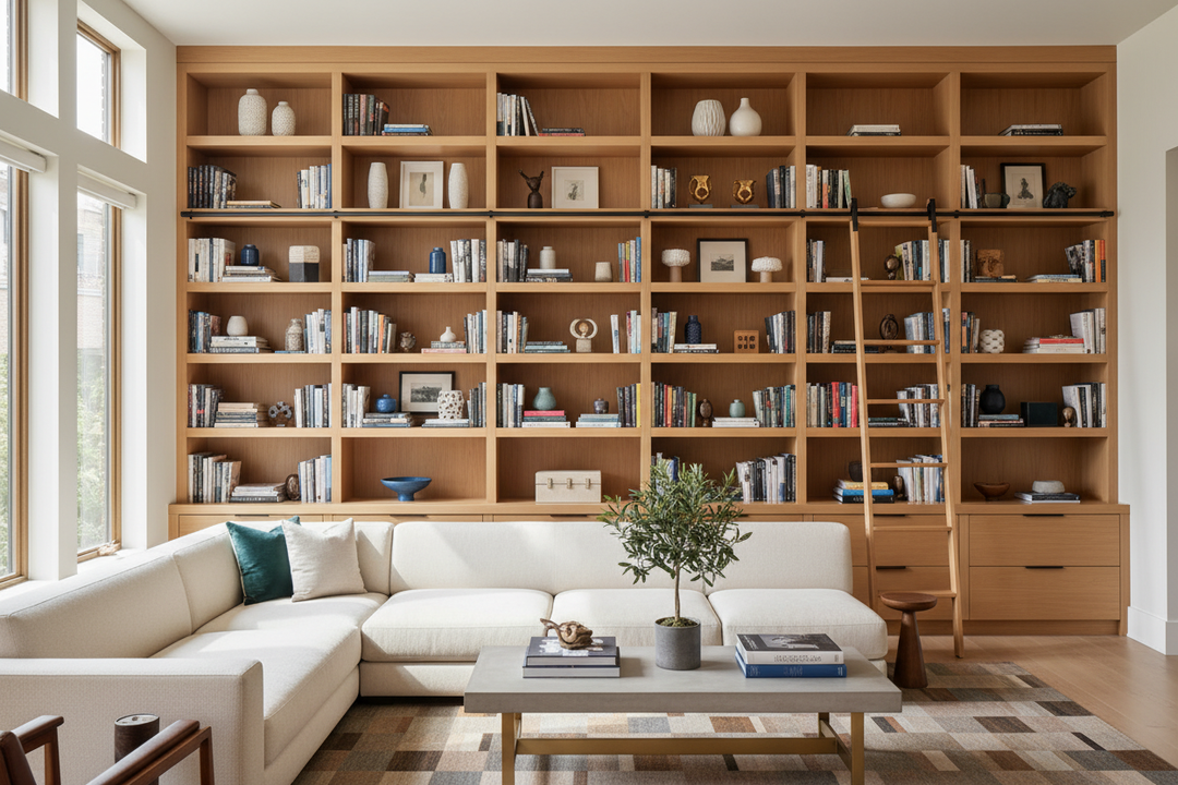 How Floor to Ceiling Bookshelves Fixed My 8-Foot Ceilings