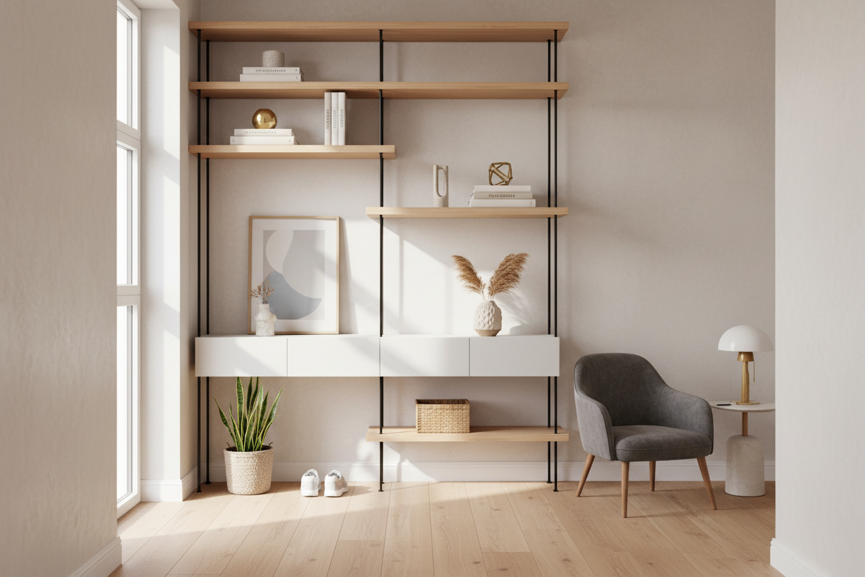 Why an Open Ended Shelf Is the Best Trick for Cramped Hallways