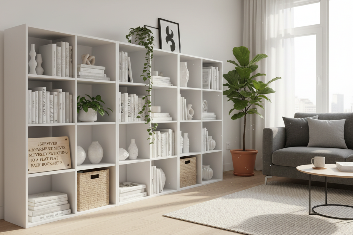 I Survived 4 Apartment Moves By Switching to a Flat Pack Bookshelf