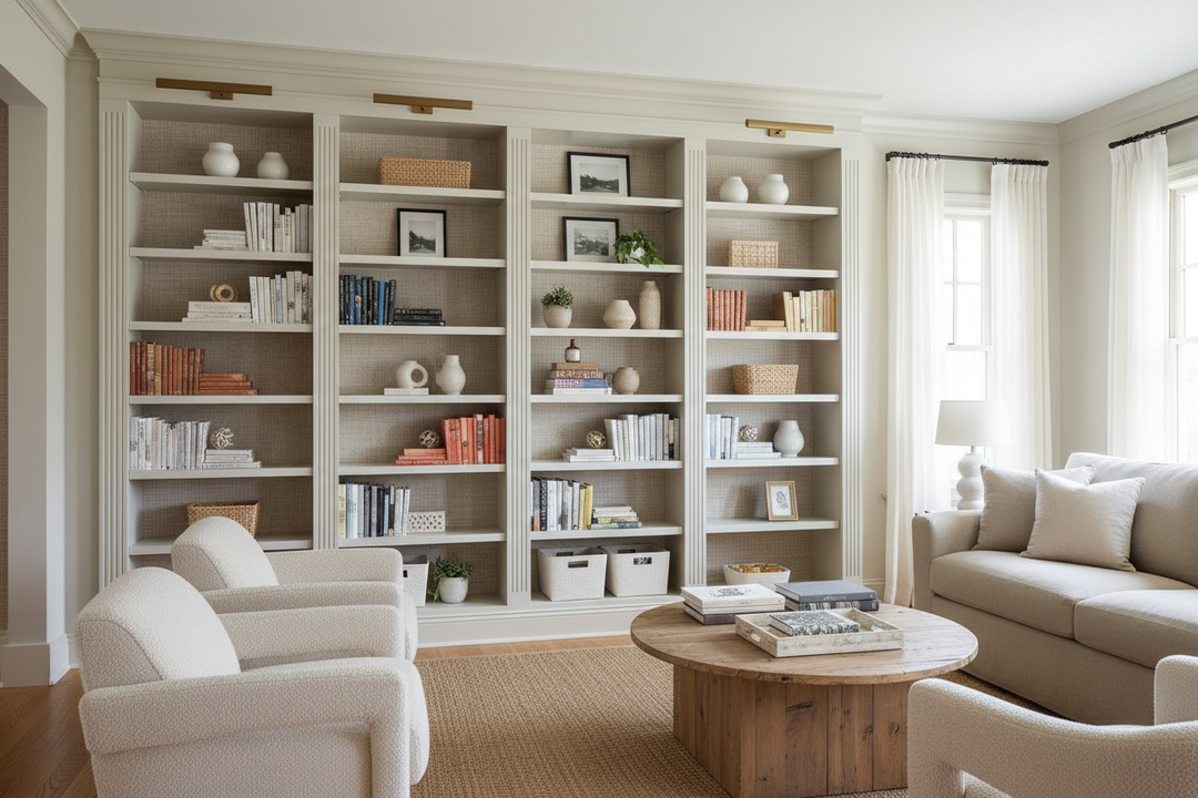 How I Faked an IKEA Custom Bookshelf Using Just Trim
