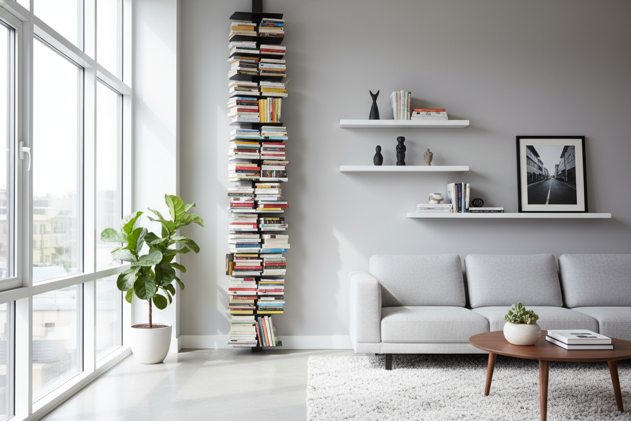 Stop Stacking Books on the Floor: Try a Spine Book Tower IKEA Setup