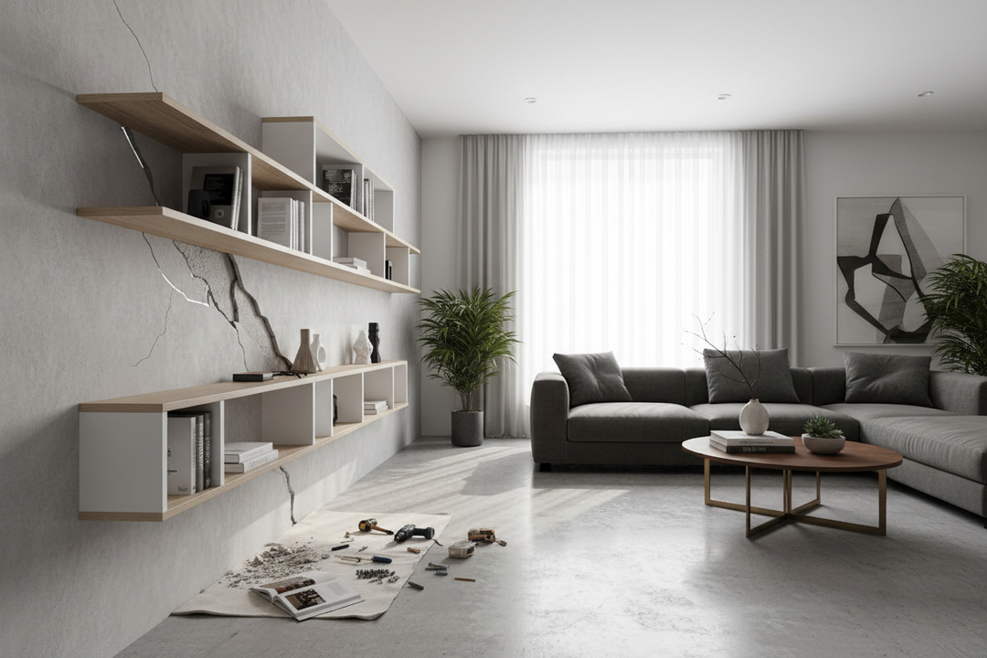 My Contemporary Wall Mounted Bookshelves Almost Ruined My Drywall