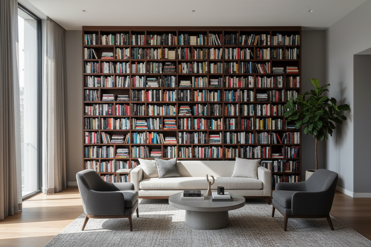 Why Your Massive Book Storage Wall Makes Your Room Feel Tiny