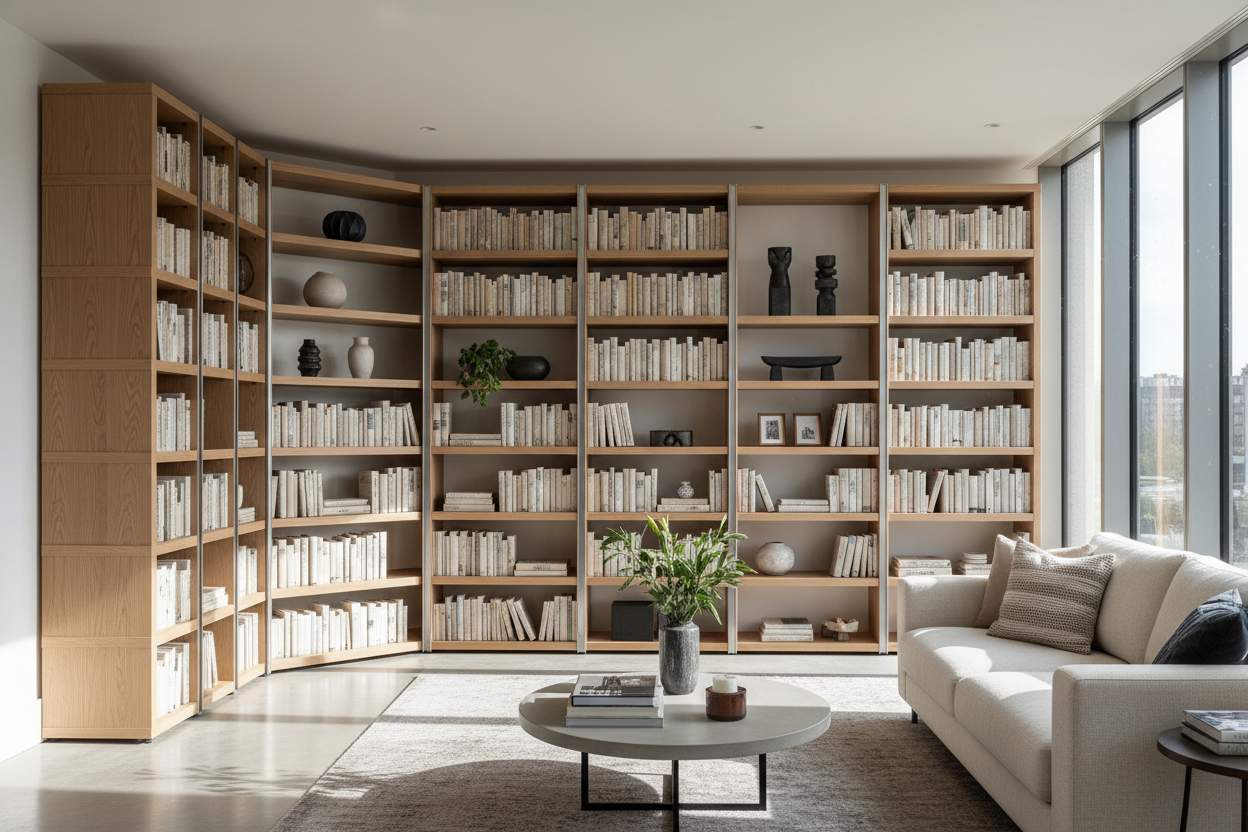 Your Awkward Walls Need a Modular Bookshelf, Not a Custom Built-In