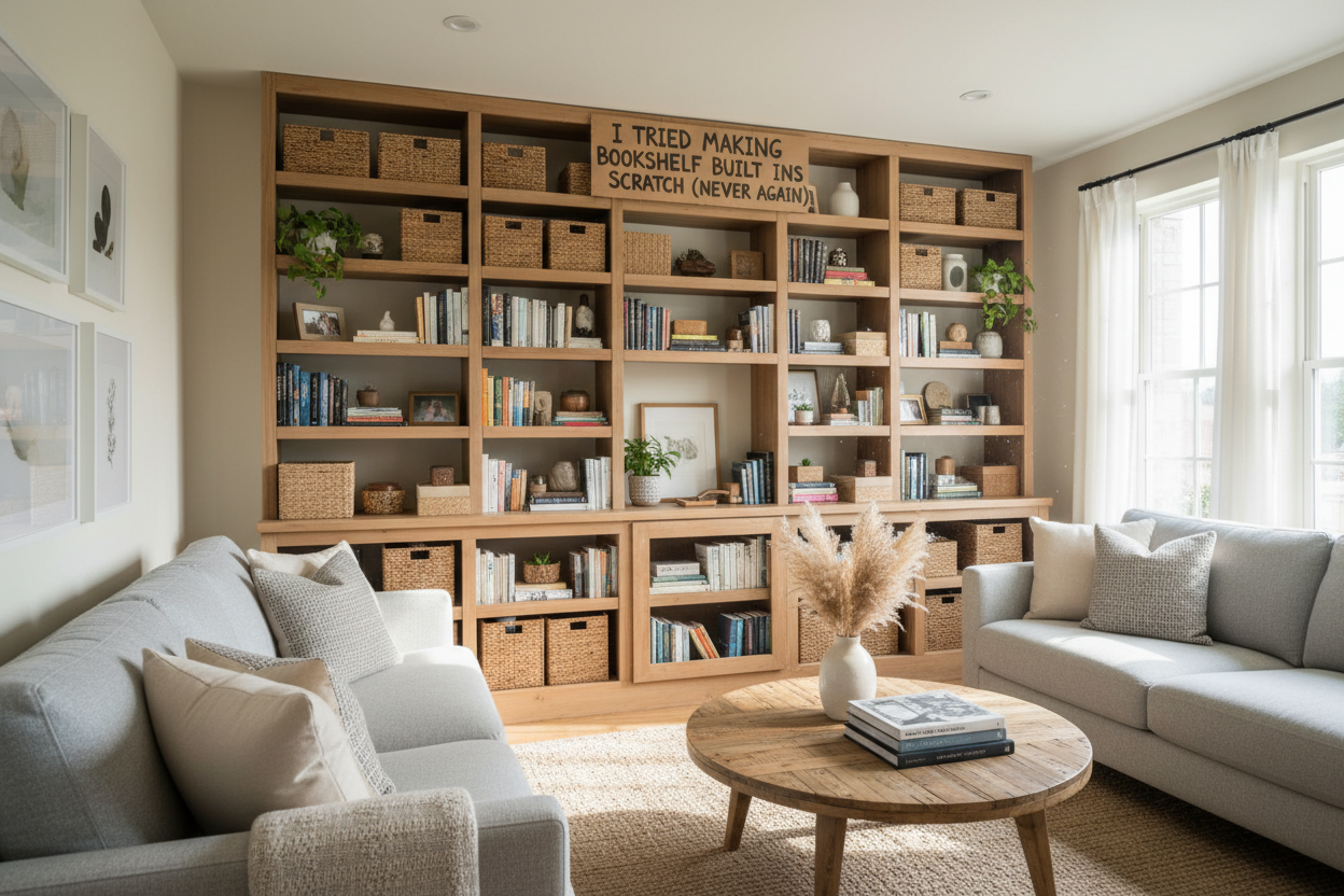 I Tried Making Bookshelf Built Ins From Scratch (Never Again)