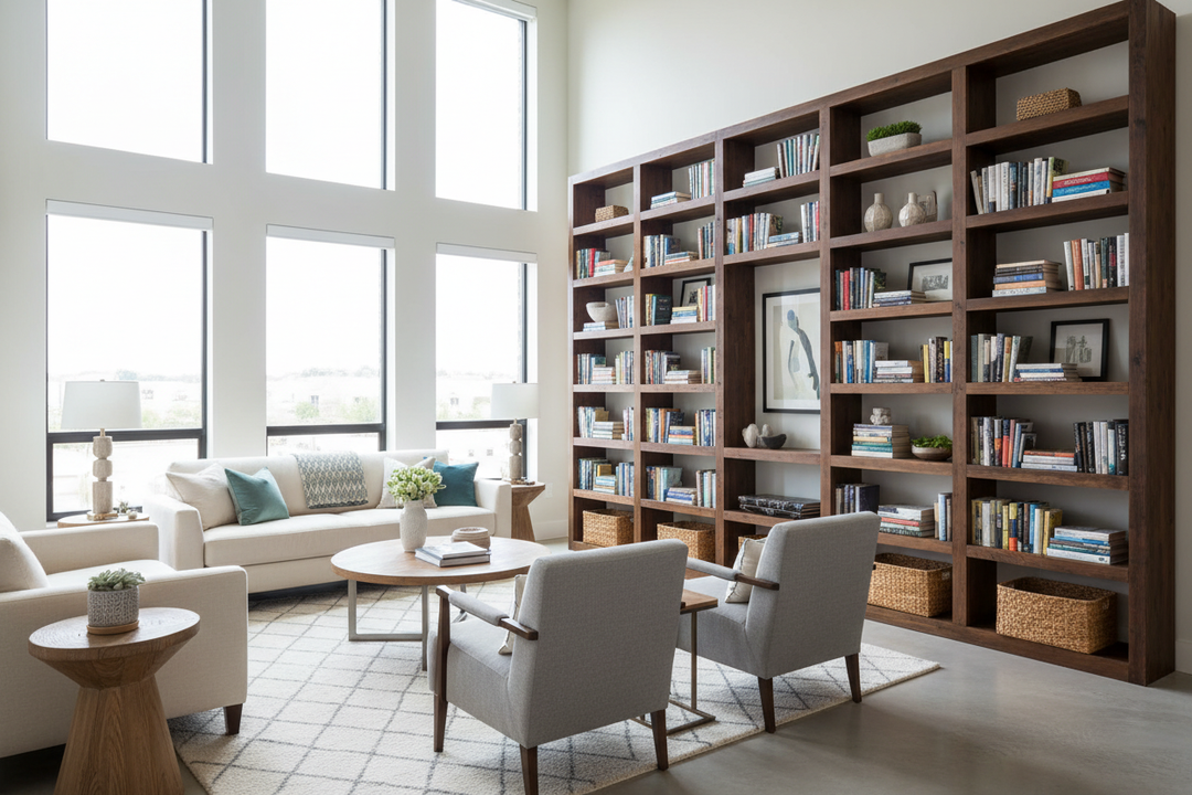 Stop Matching Your Book Shelf for Living Room to Your Floors