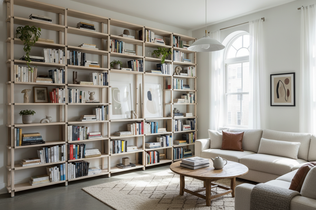 I Built a DIY Book Shelf Wall in One Weekend (Without a Saw)
