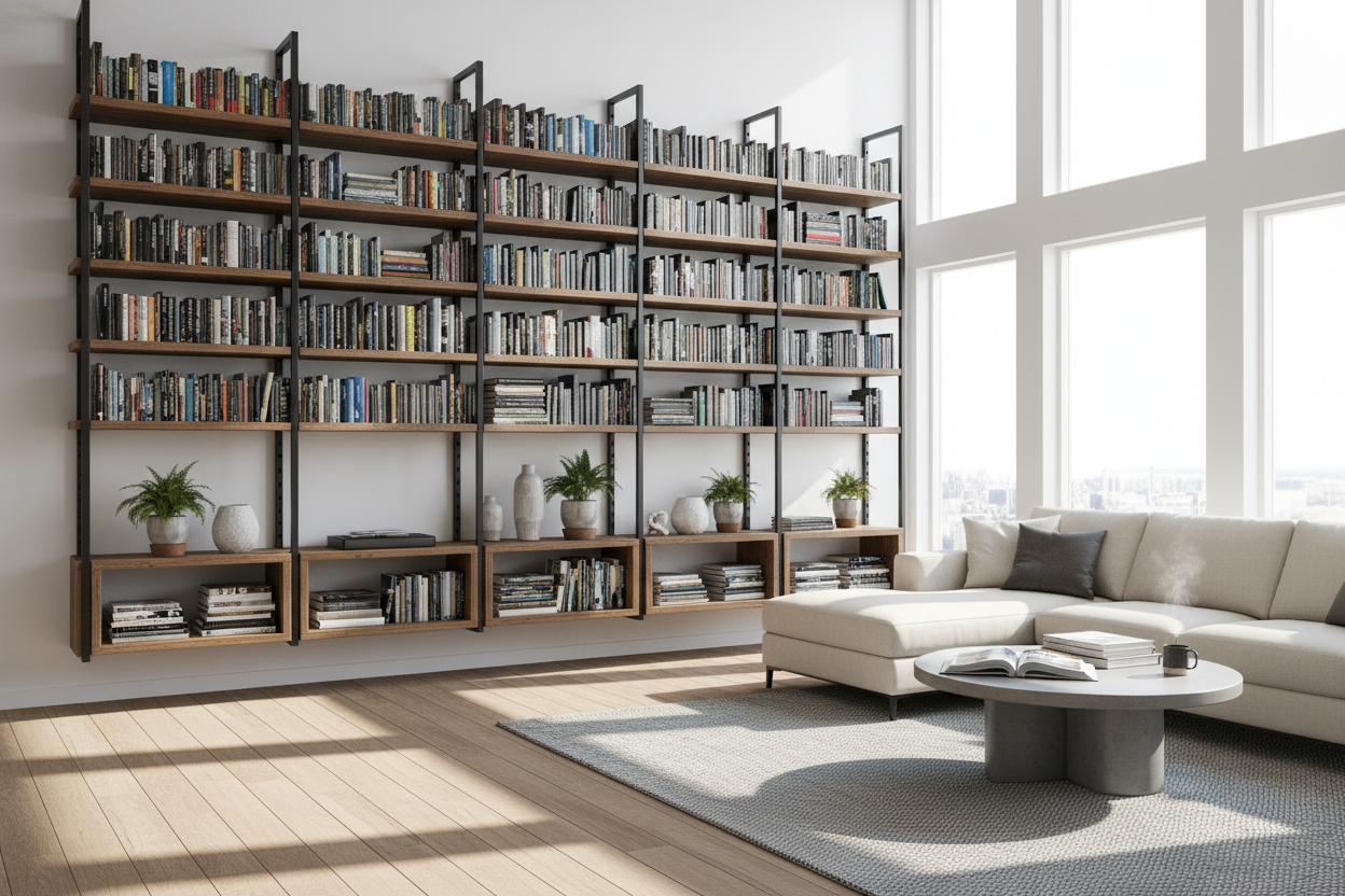 I Built DIY Wall Mounted Bookshelves That Actually Hold Heavy Books