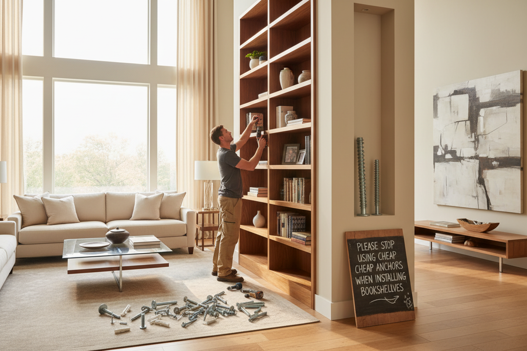 Please Stop Using Cheap Anchors When Installing Bookshelves
