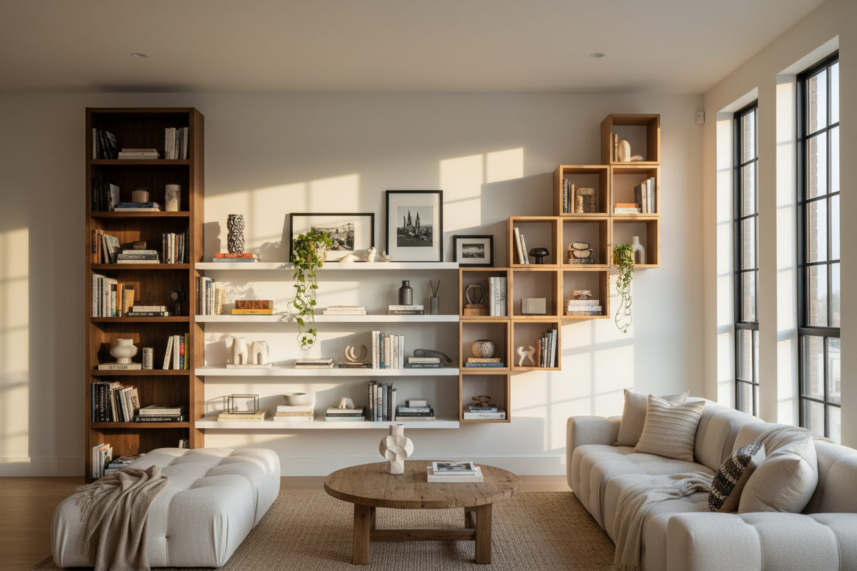 Why I Ditched Symmetrical Bookcase Designs for Living Room Walls