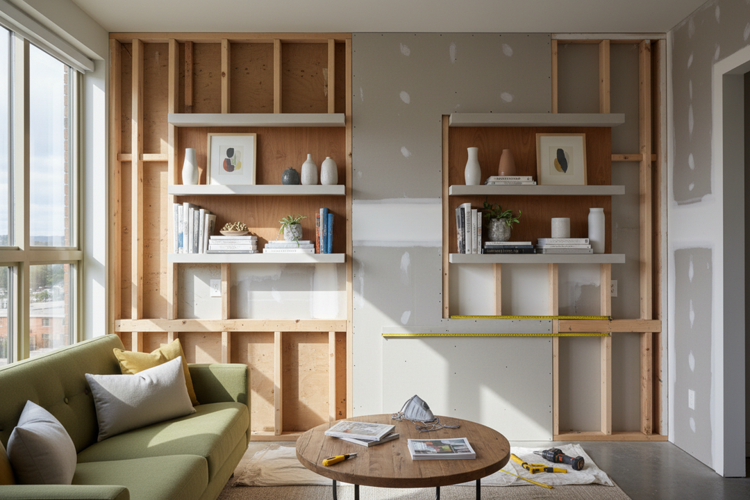 Are Shelves Built Into Wall Studs Worth Slicing Drywall?