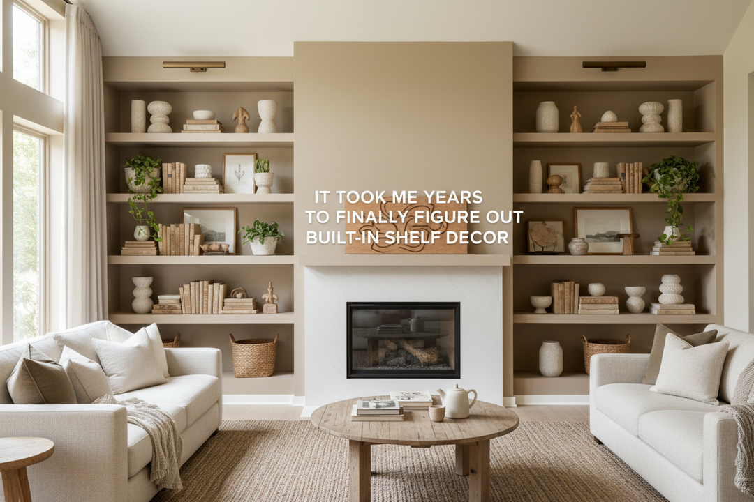 It Took Me 3 Years to Finally Figure Out Built-In Shelf Decor