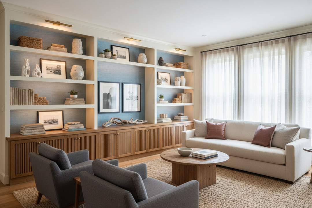 How to Update Old Built In Display Shelving Without Ripping It Out