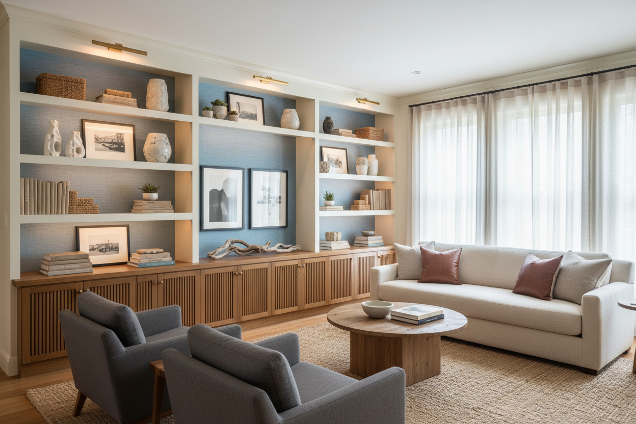 How to Update Old Built In Display Shelving Without Ripping It Out