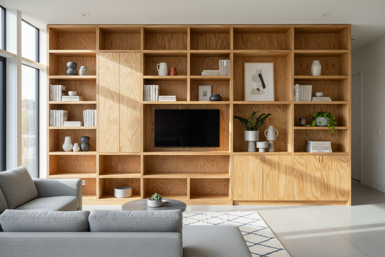 Please Stop Pretending Plywood Built In Shelves Look Cheap