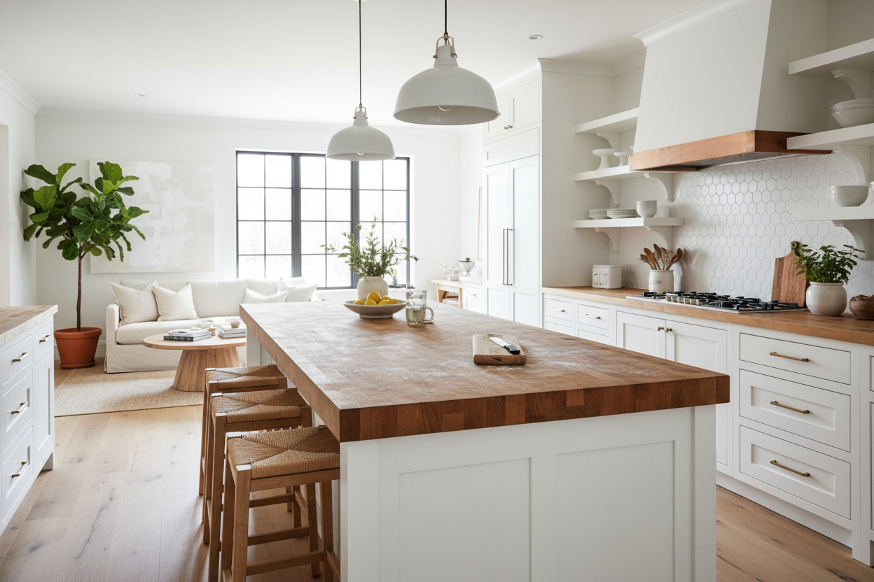 Is a White Butcher Block Kitchen Island Actually Practical for Messy Cooks?