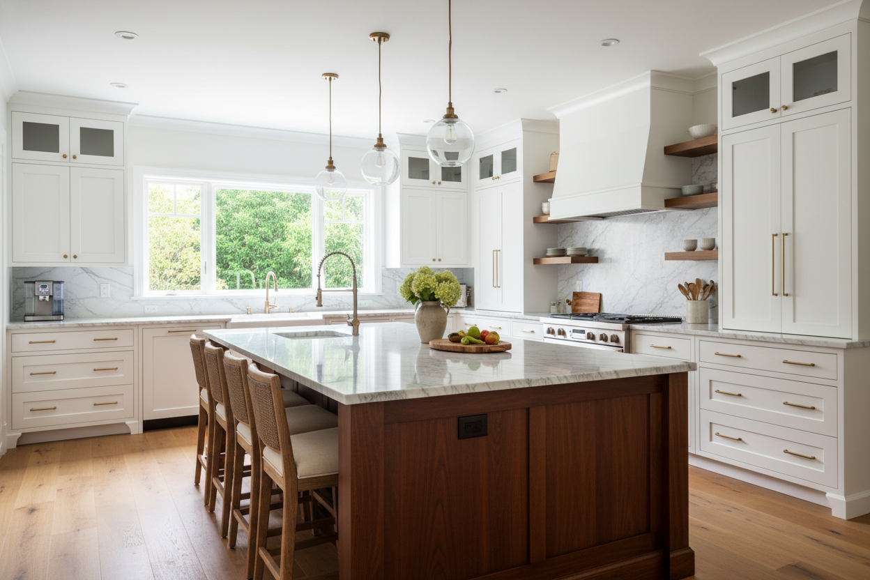 Is the White Cabinets Cherry Island Combo Actually Dated?