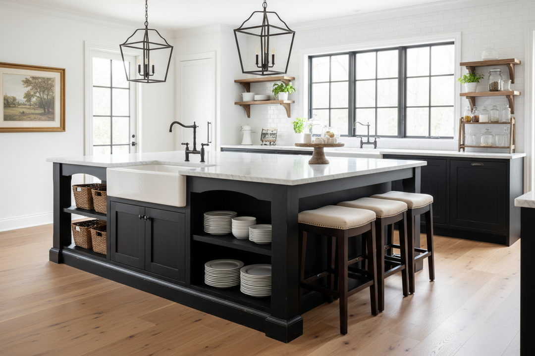Why I Caved and Bought a Farmhouse Black Kitchen Island