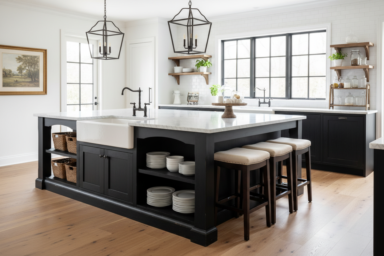 Why I Caved and Bought a Farmhouse Black Kitchen Island