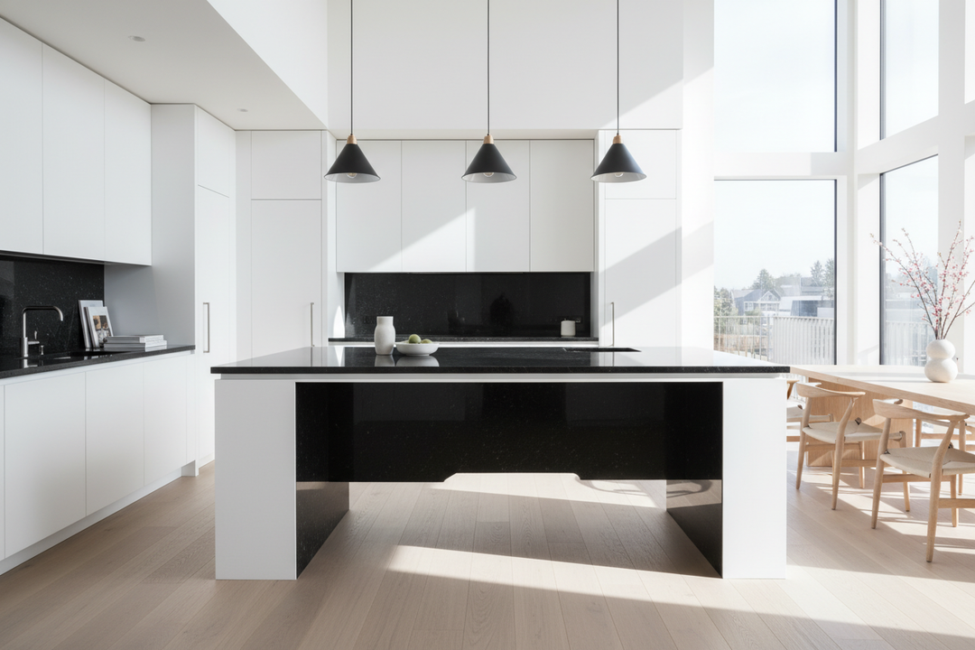Why a Black Countertops White Island Looks Like a Floating Void