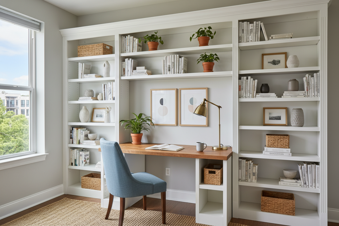 I Faked a Built In Bookcase and Desk (And Saved $4,000)