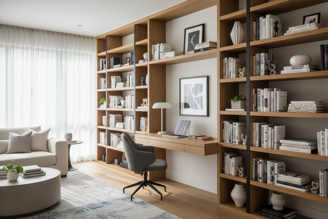 Why Built In Bookshelves and Desk Setups Beat Standalone