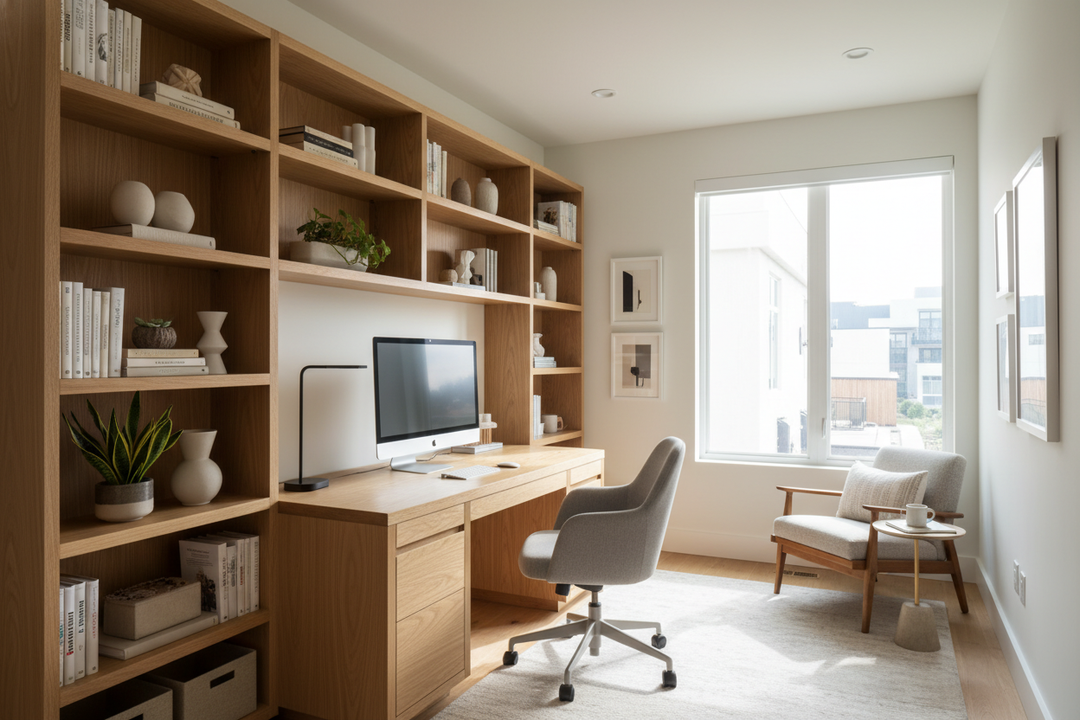 How to Fit a Bookcase and Computer Desk in a Normal Room