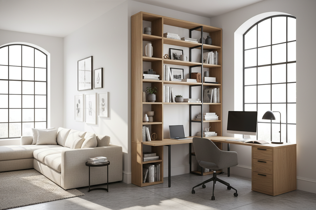 My Bookshelf and Desk Set Survived 4 Weird Apartment Layouts