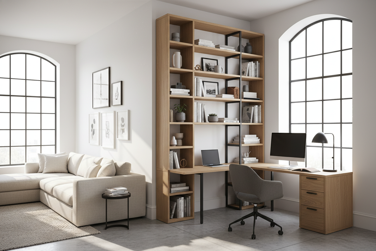My Bookshelf and Desk Set Survived 4 Weird Apartment Layouts